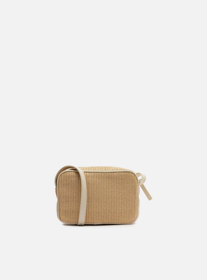 Bolsa Branca Palha Tiracolo Pequena