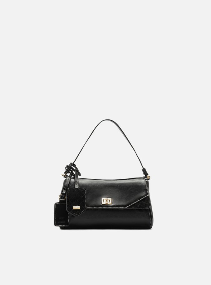 Bolsa Tiracolo Preta Couro Heritage Pequena