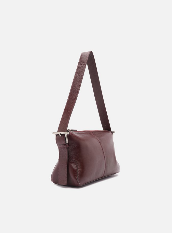 Bolsa Tiracolo Vermelha Couro Pequena Fivelas