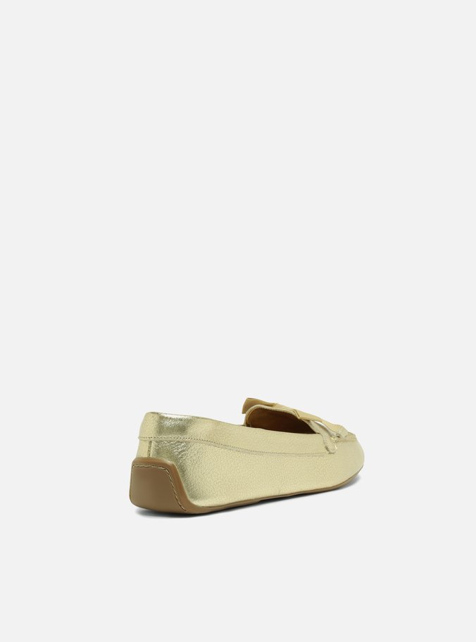 Mocassim Dourado Couro Francesca