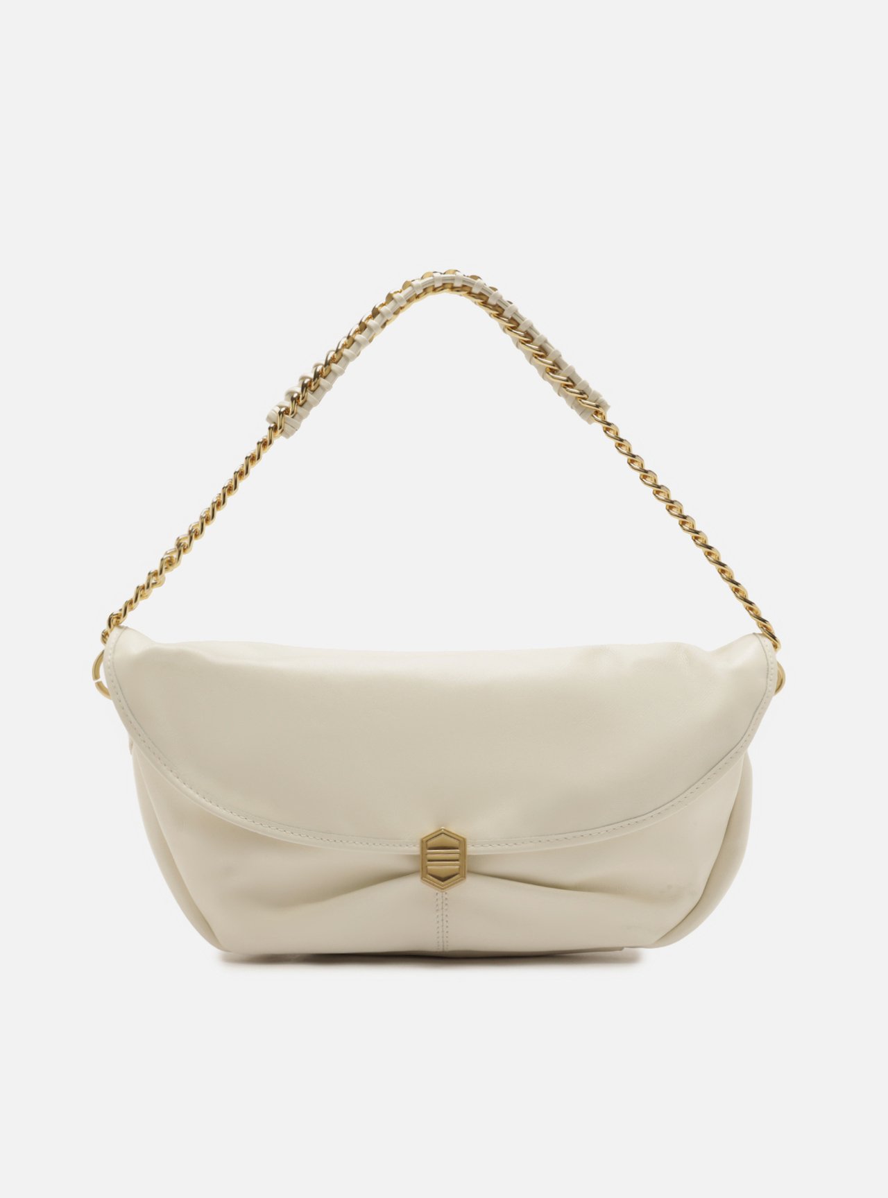 Bolsa Tiracolo Branca Couro Metais — foto 1
