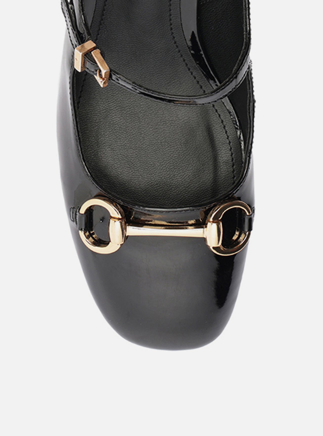 Sapato Boneca Preto Verniz Bloco Slingback — foto 5