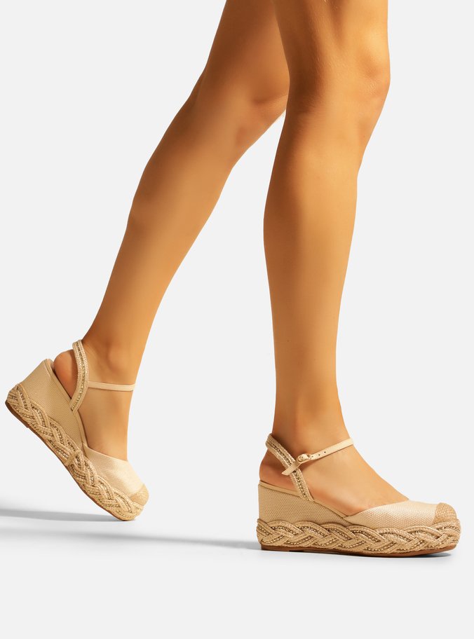 Sandália Espadrille Off-White Tramada Strass