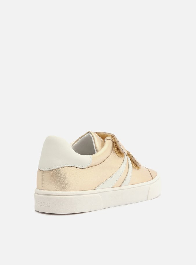 Tênis Infantil Dourado Velcro Branco