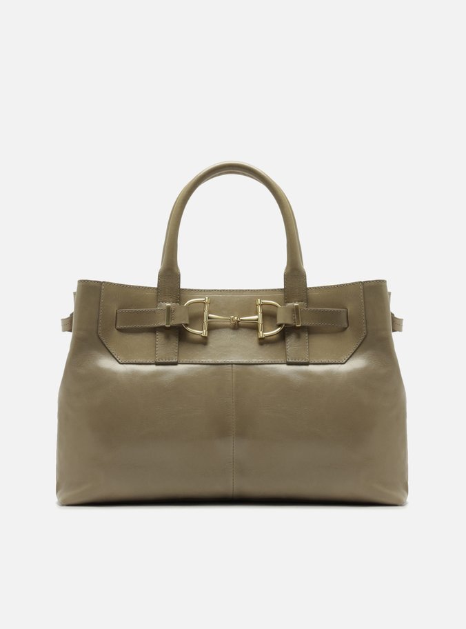 Bolsa Tote Cinza Couro Grande Bridão