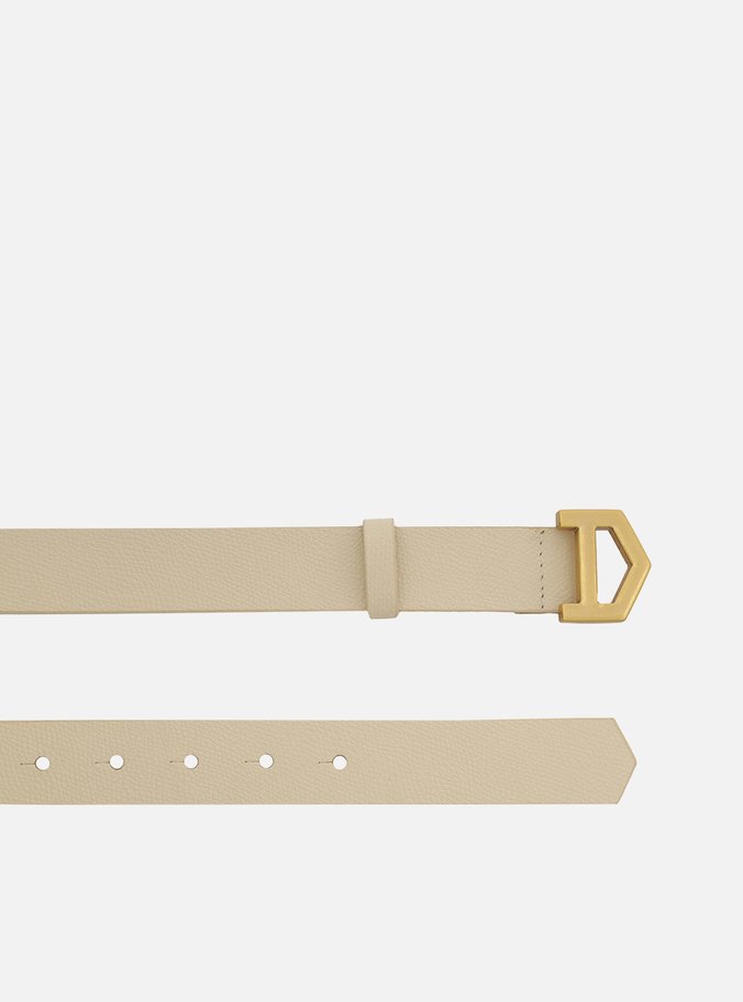 Cinto Off-White Couro Largo Fivela A