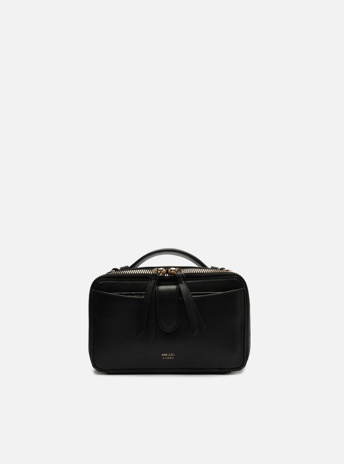 Bolsa Tiracolo Preta Pequena Bolso Duplo