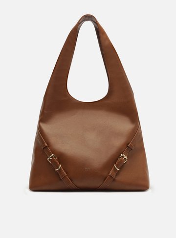 Arezzo — Bolsa Hobo Marrom Grande Fivelas