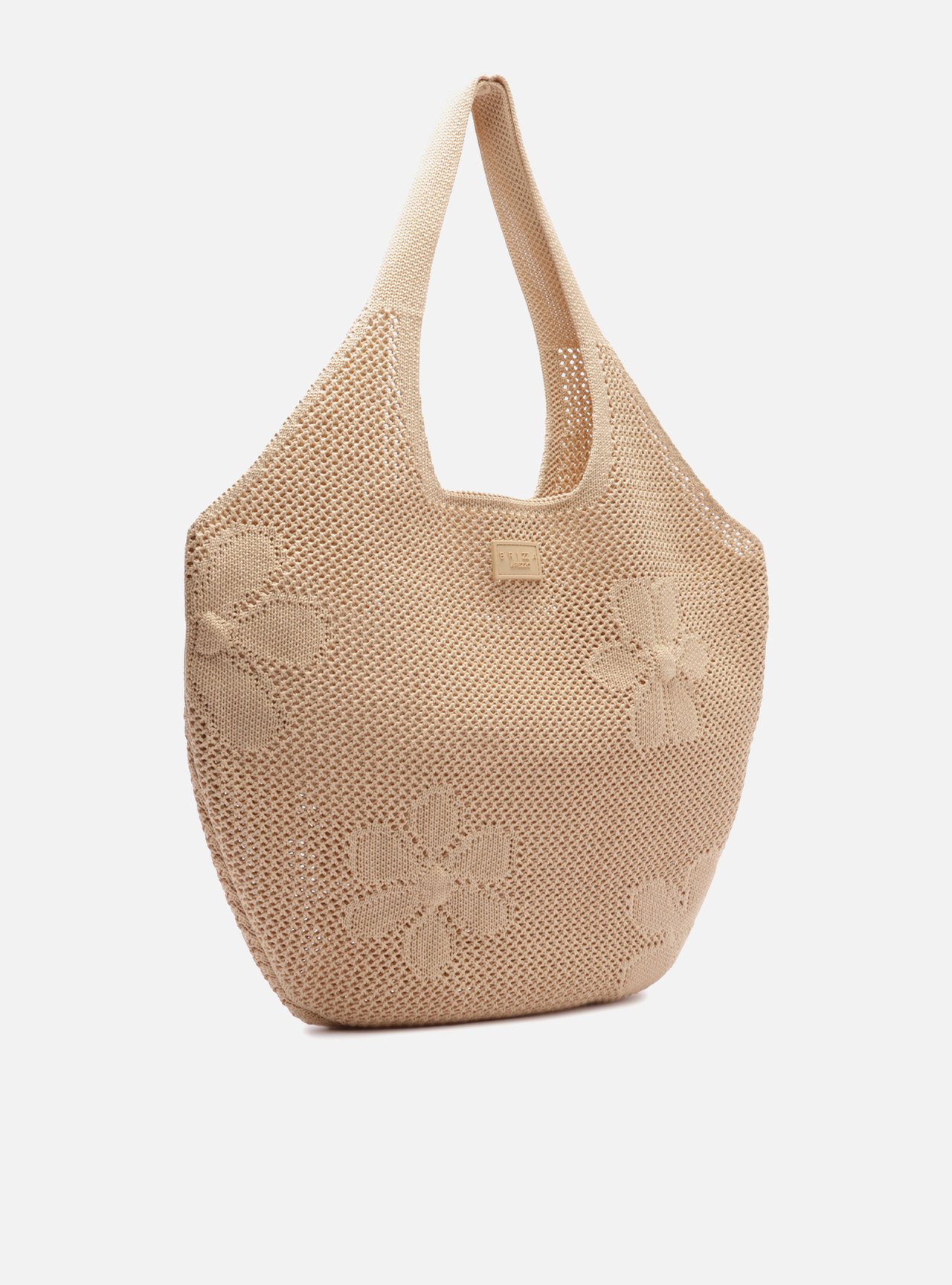 Bolsa Shopping Nude Crochê Grande Brizza — foto 5