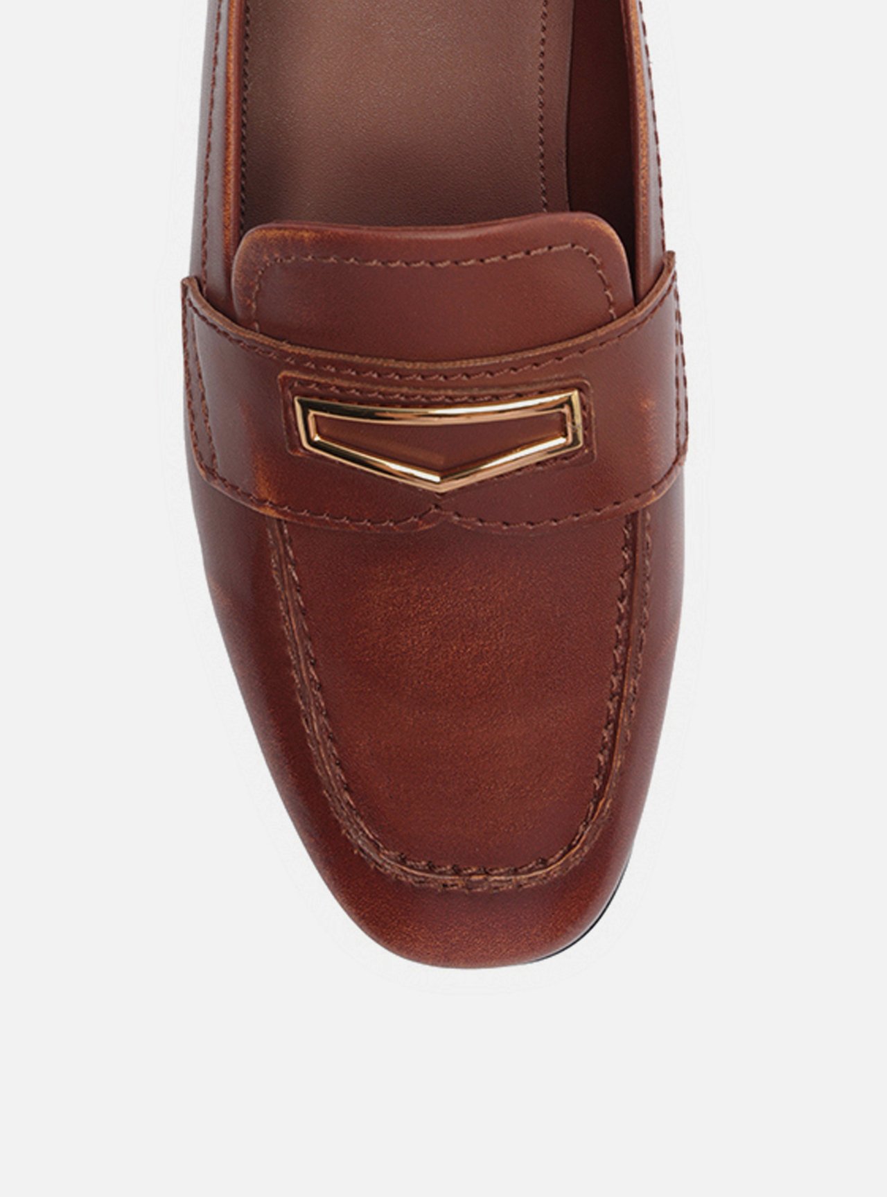 Mocassim Marrom Couro Tira Metal — foto 5