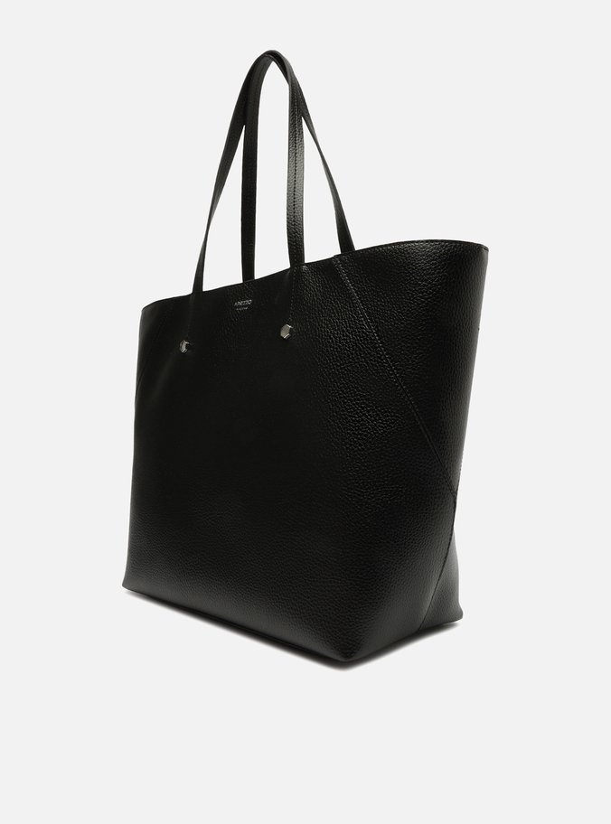 Bolsa Shopping Preta Grande Rebites