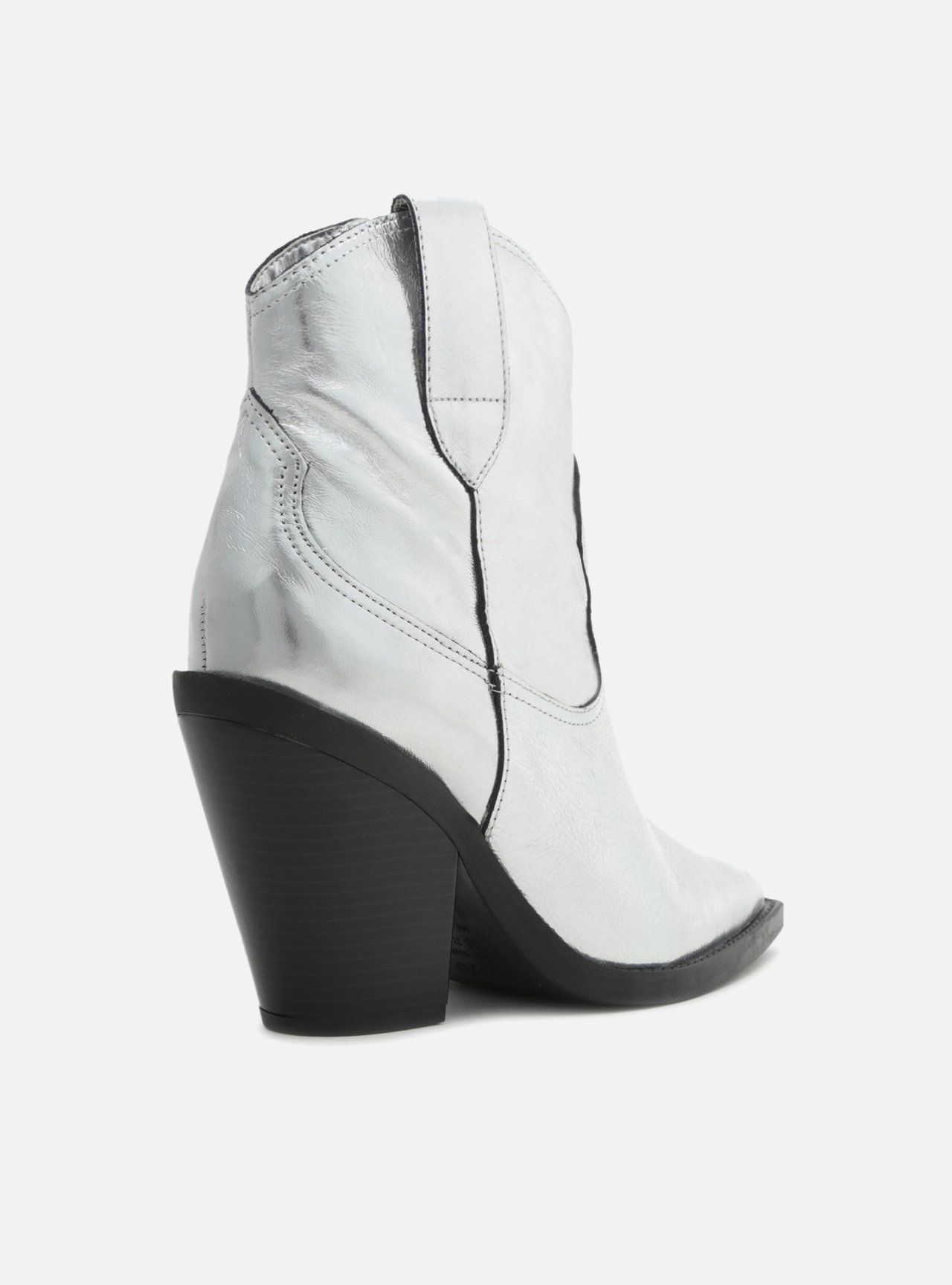 Bota Prata Cano Curto Bloco Western — foto 3
