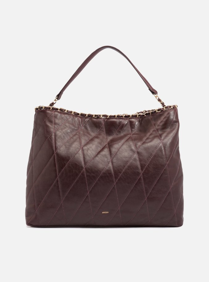 Bolsa Hobo Bordô Couro Grande Matelassê
