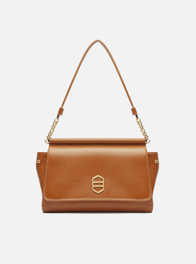 Bolsa Tiracolo Marrom Couro Média Alça Curta