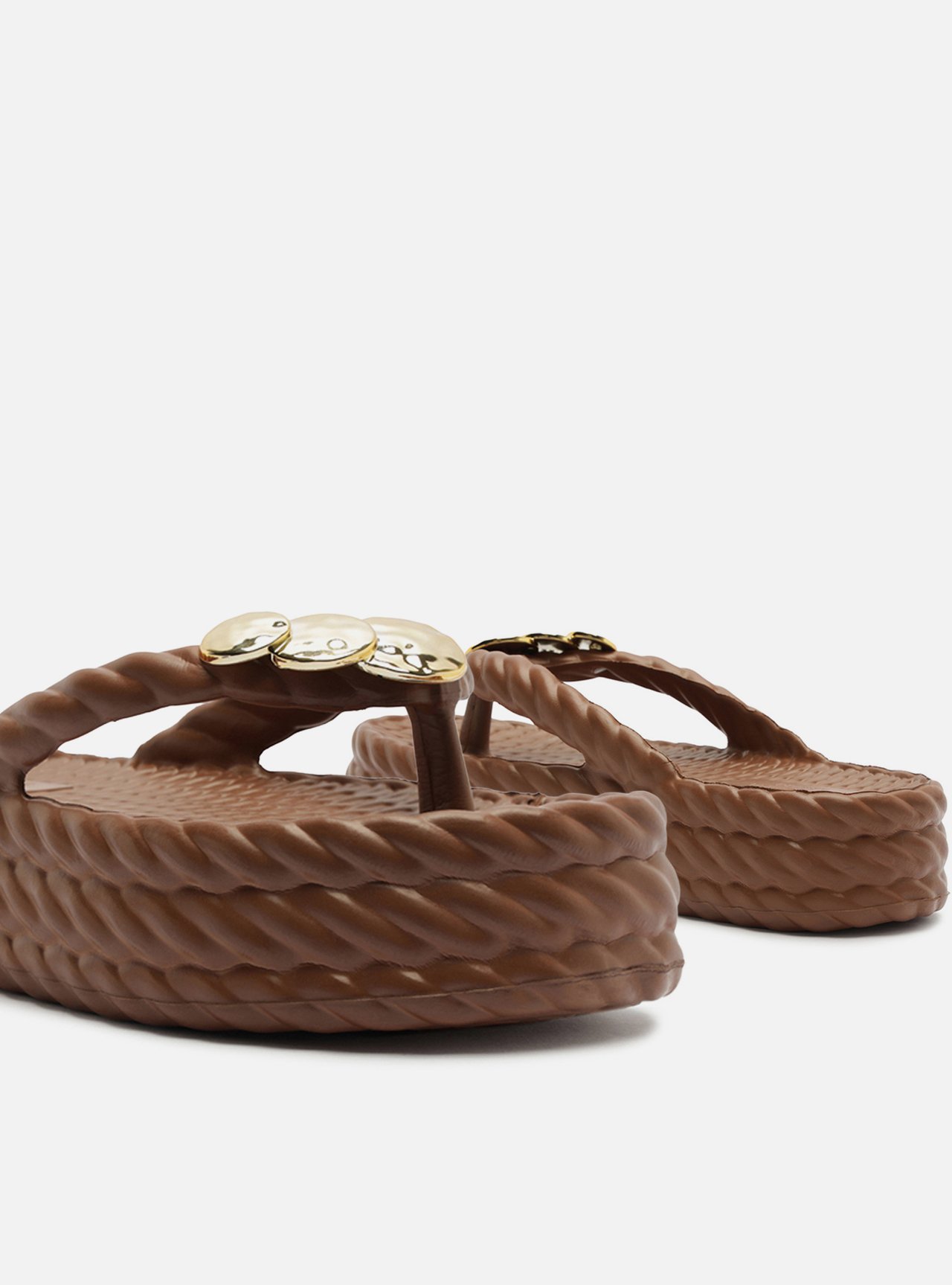 Chinelo Marrom Flatform Marrocos Metais Brizza — foto 4