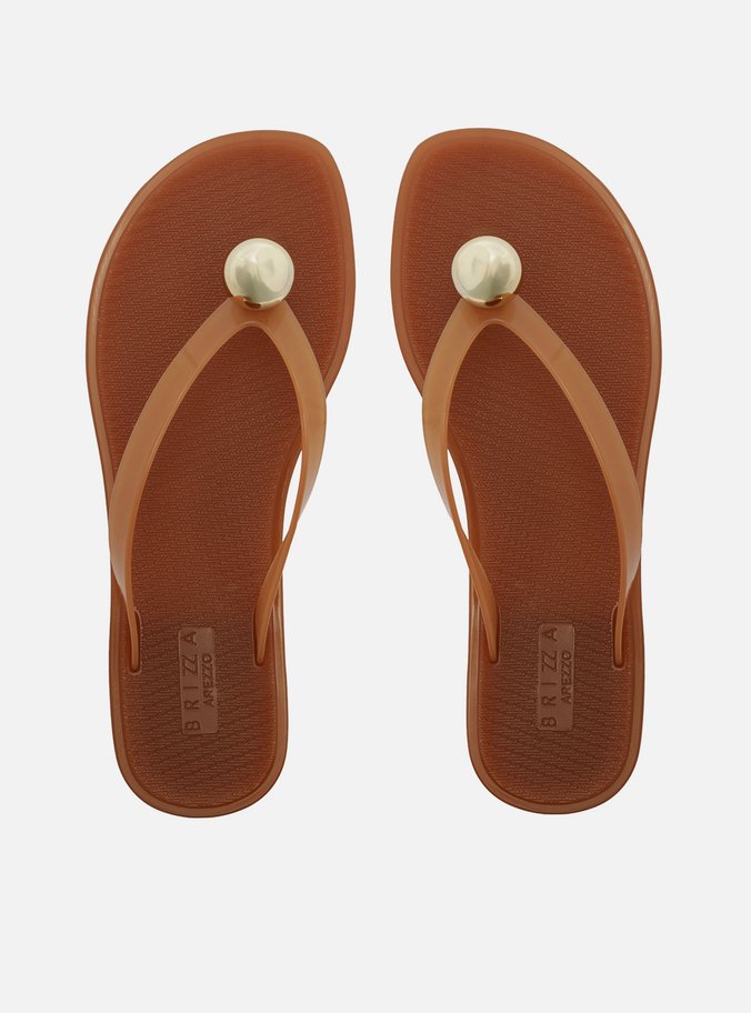 Chinelo Marrom Jelly Glow Esfera Metal