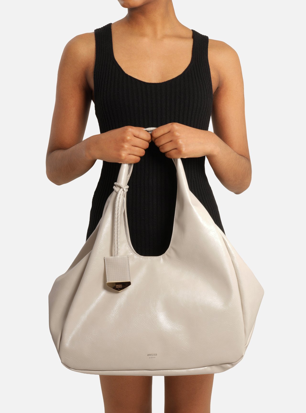 Bolsa Hobo Off White Grande Bag Charm Tressê — foto 6