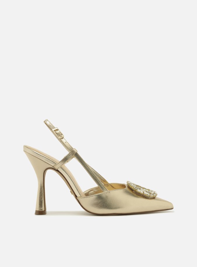 Scarpin Dourado Salto Alto