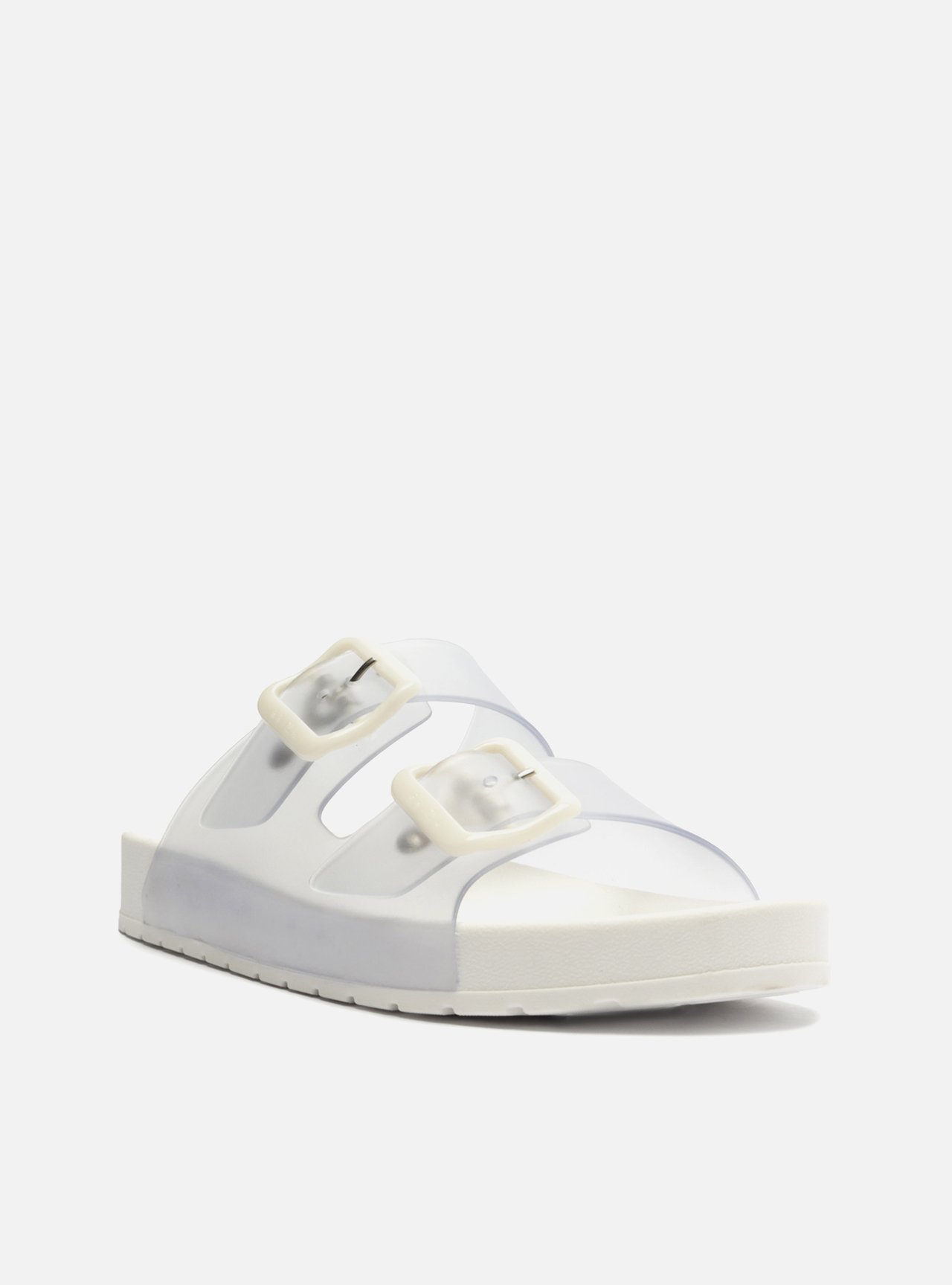 Chinelo Slide Cristal Branco Fivelas Brizza — foto 2