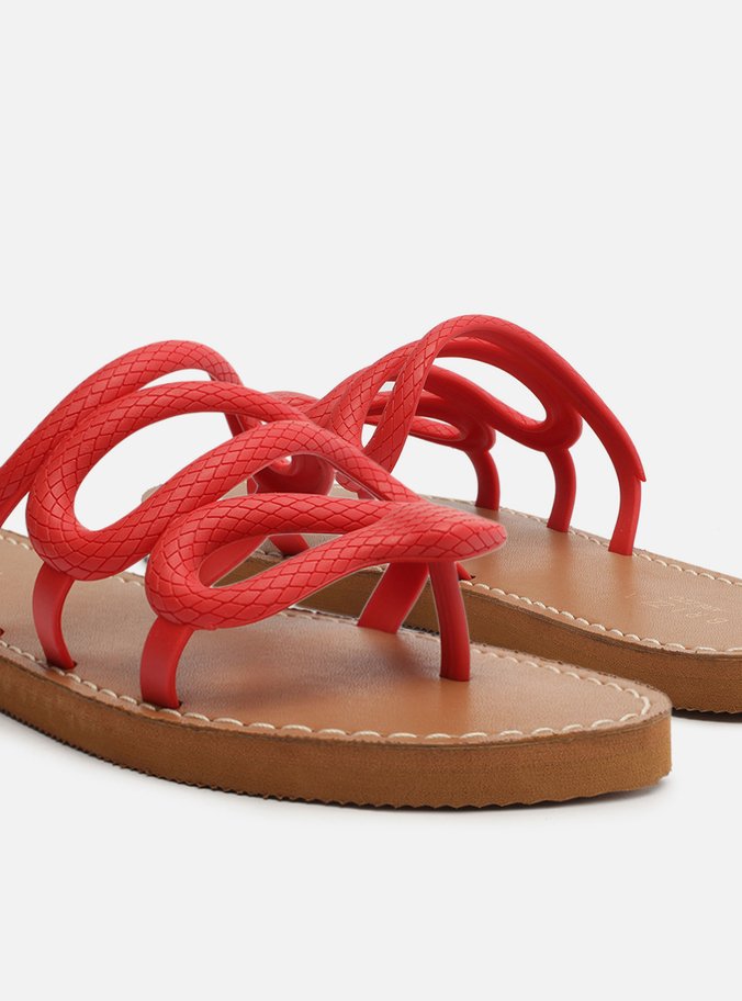 Rasteira Multicolorida Bico Redondo Snake Nancy
