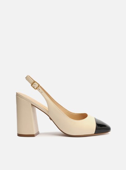 さぼねっち Sandália Off-White Salto Alto Tratorada Fivelas | Arezzo