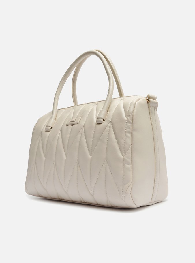 Bolsa Tiracolo Off-White Matelassê Média