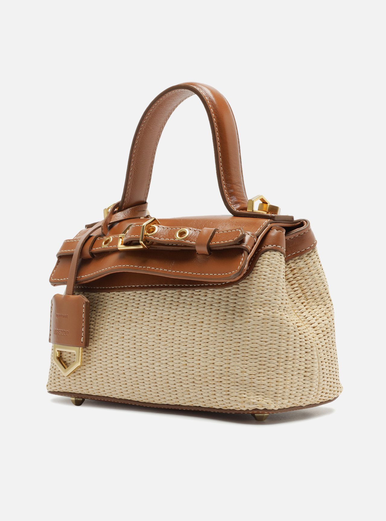 Bolsa Tiracolo Marrom Ráfia Victória Pequena — foto 2