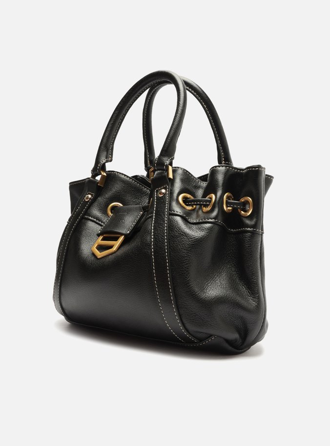 Bolsa Tote Preta Couro Alicia Pequena