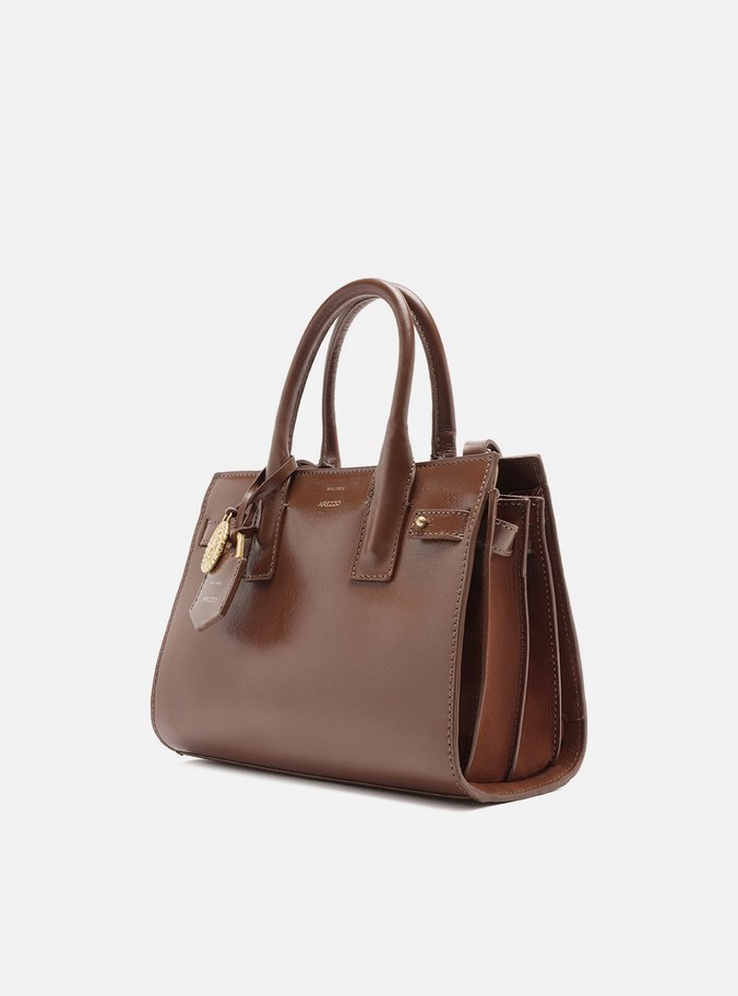 Bolsa Tote Marrom Couro  Média