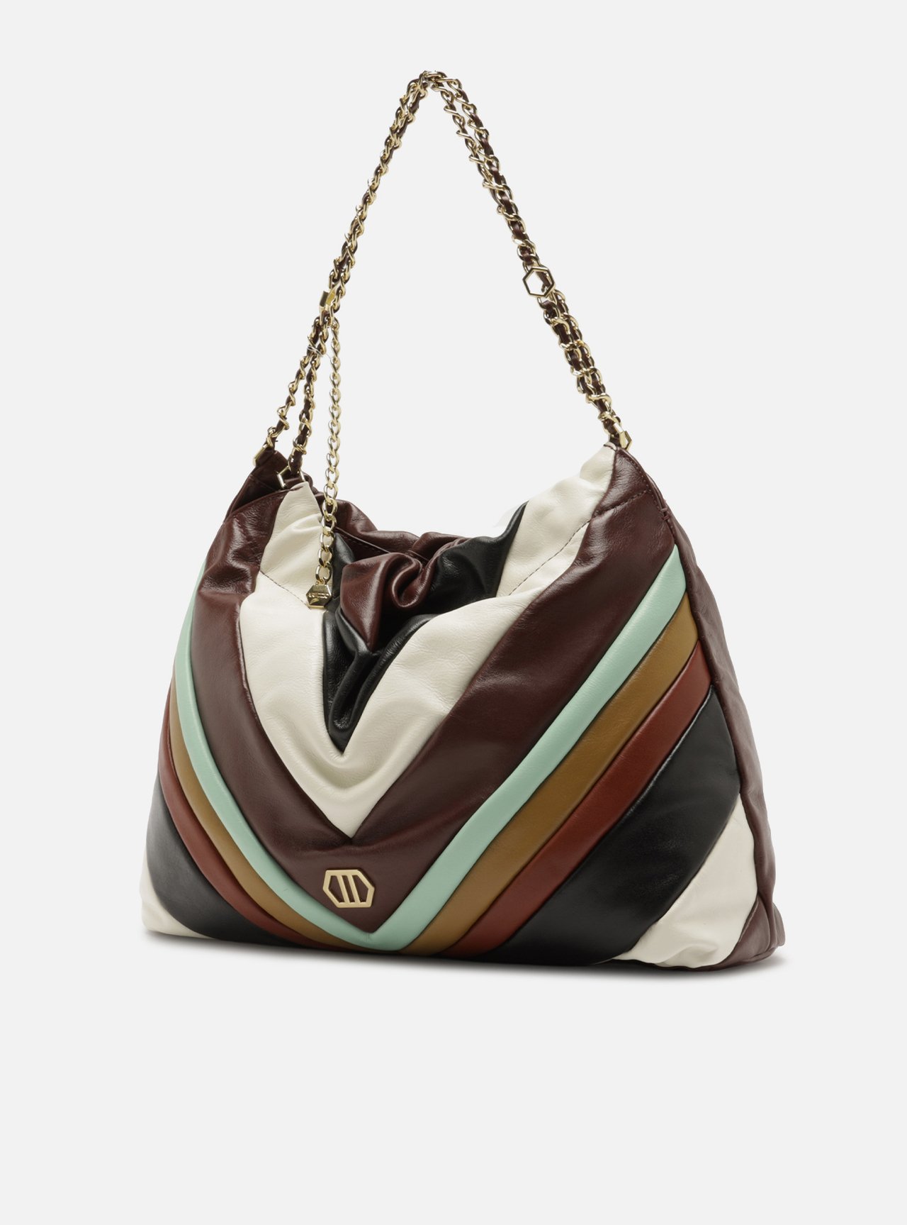 Bolsa Hobo Couro Multicolorida Grande — foto 2