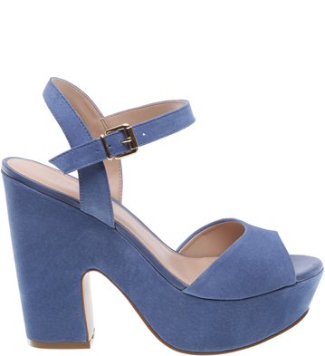 Sandália Suede Meia Pata Savannah Blue Bird
