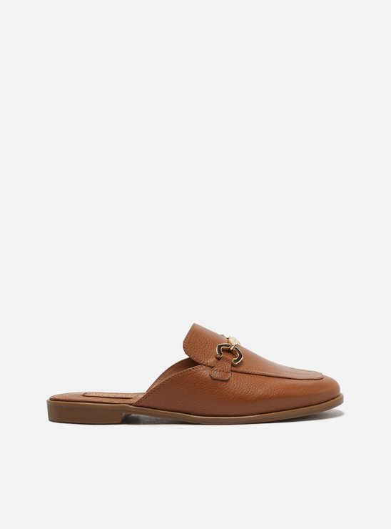 Mule Marrom Couro Bridão Light Avelã