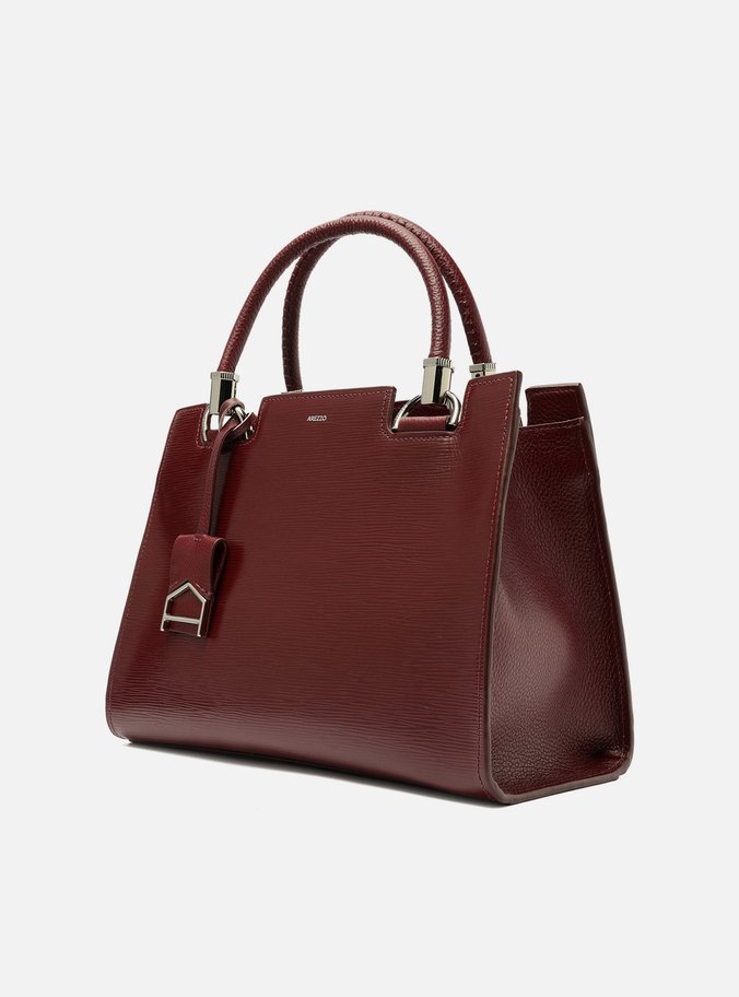 Bolsa Tote Vermelha Couro Abraccio Grande