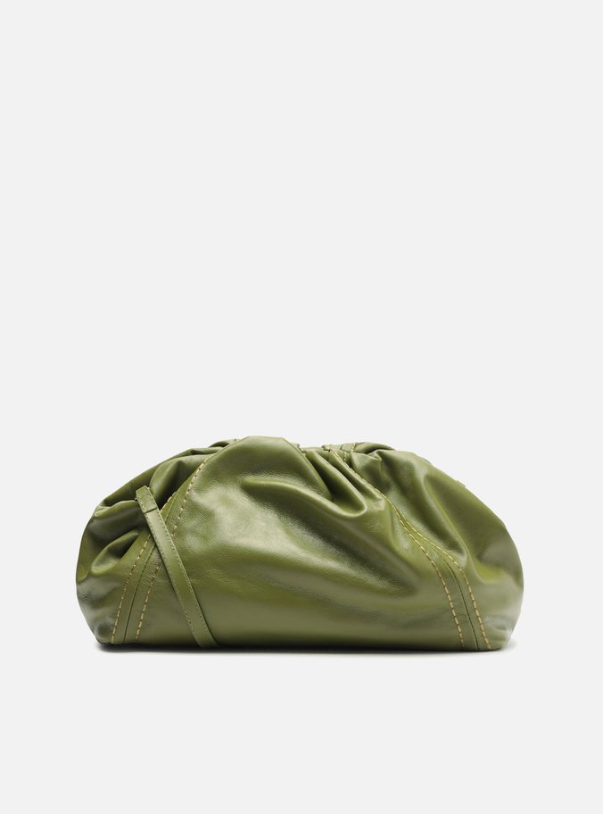 Bolsa Tiracolo Verde Couro Grande Metal