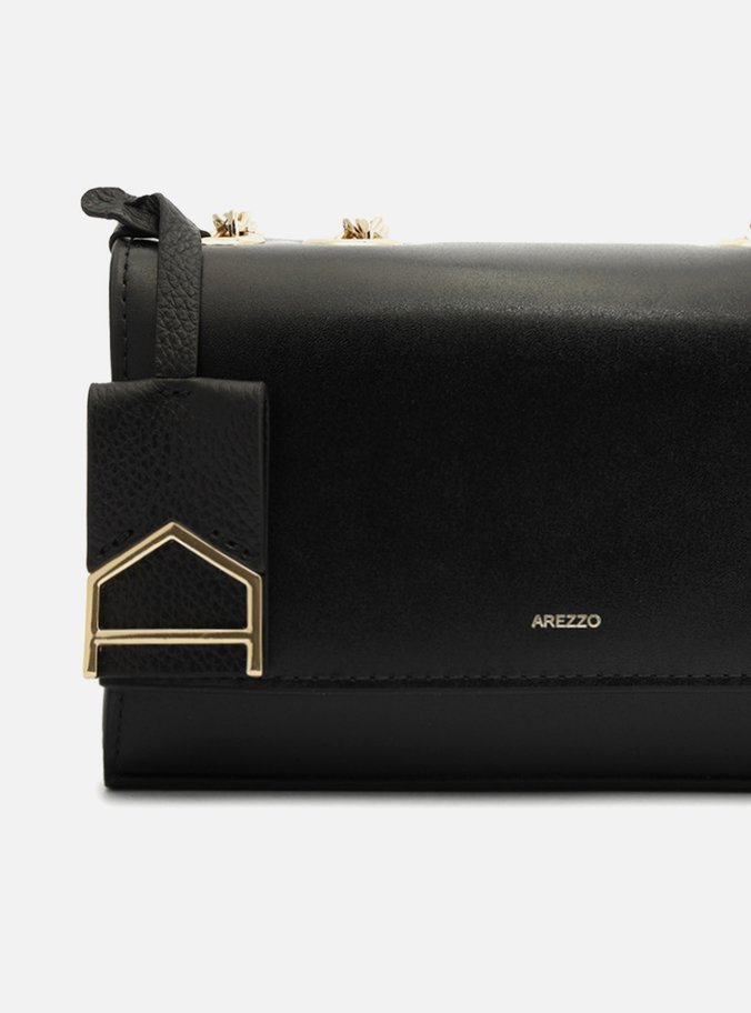 Bolsa Tiracolo Preta Couro Abraccio Pequena