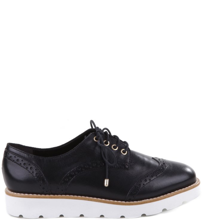 Oxford Couro Solado Branco Preto