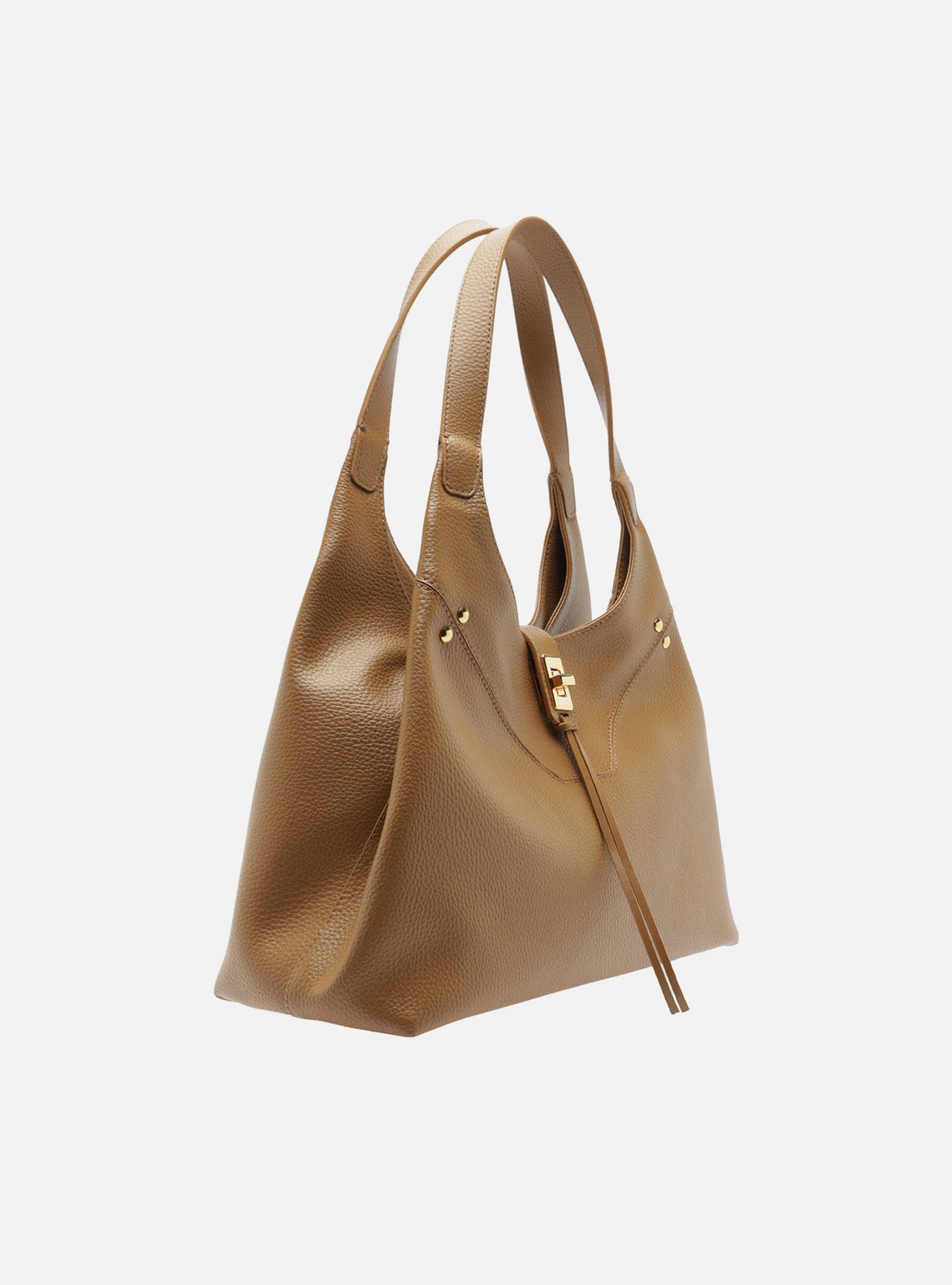 Bolsa Hobo Marrom Grande Metais — foto 5
