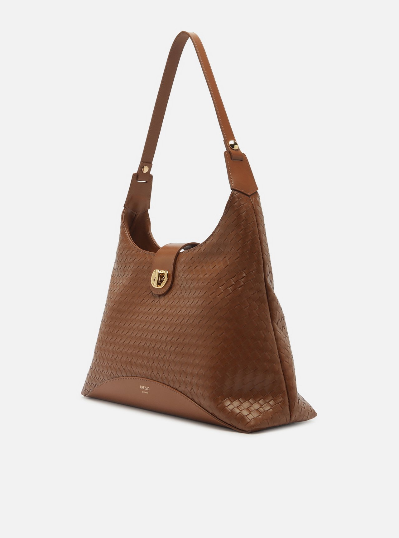 Bolsa Hobo Marrom Grande Tressê Metal Orgânico — foto 2