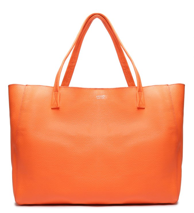 Bolsa Shopping Laranja Couro Fio Grande