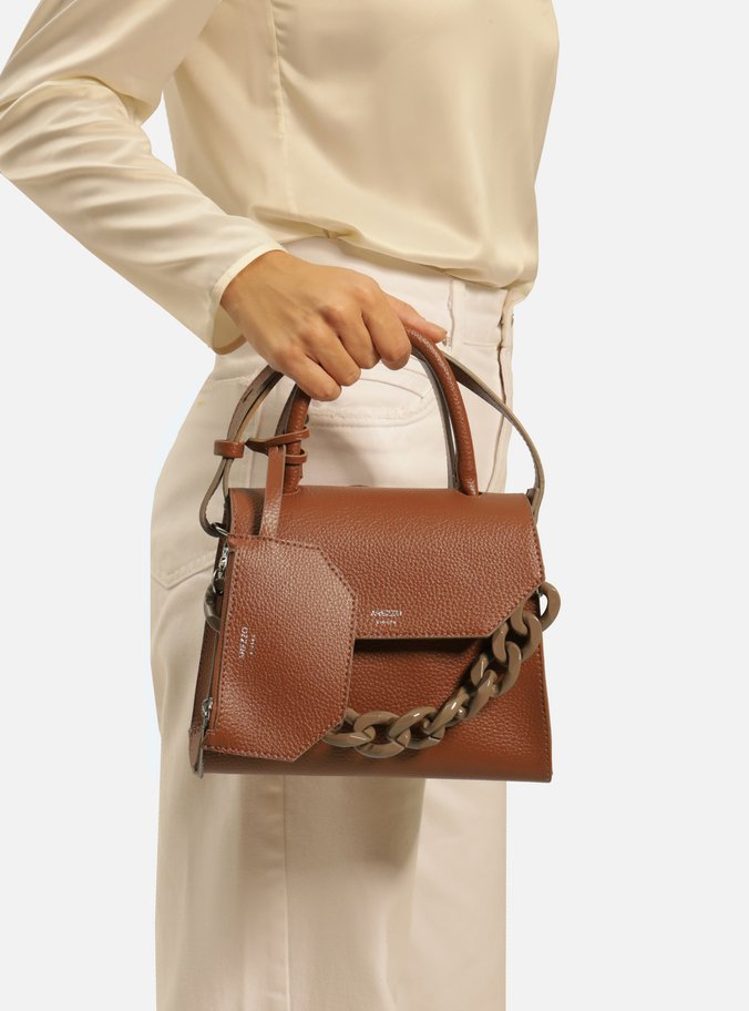 Bolsa Satchel Marrom Iara Média Cúrcuma