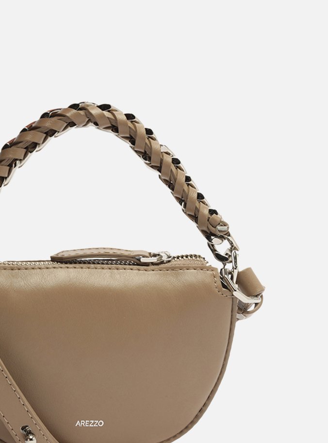 Bolsa Tiracolo Marrom Suede Paloma Pequena Strass