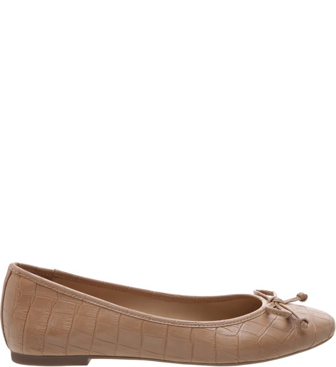 Sapatilha Croco Tiny Bow Soft Avelã