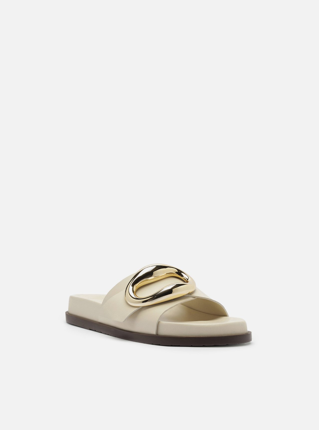 Rasteira Slide Off-White Couro Metal Orgânico — foto 2