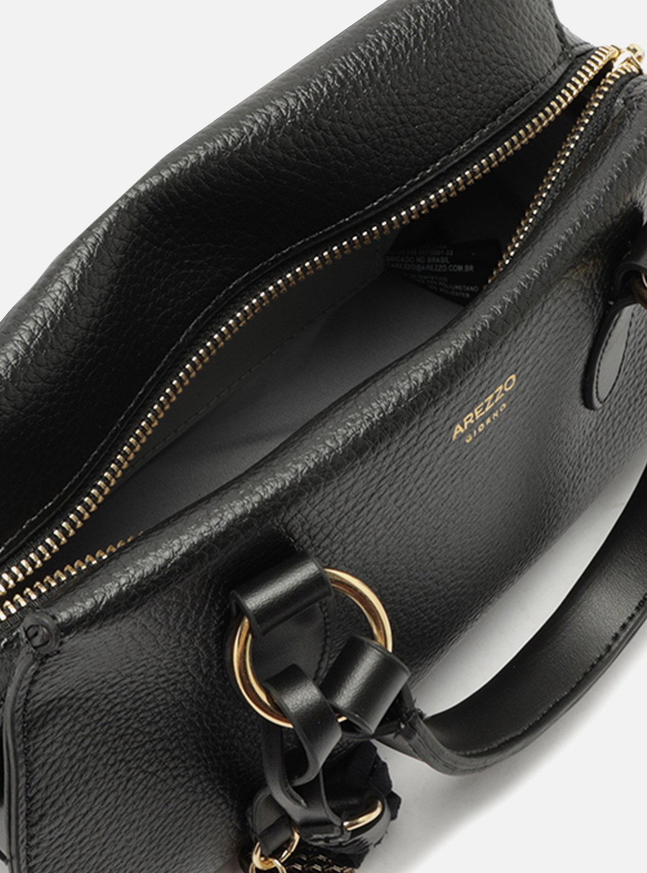 Bolsa Tote Preta Média Bag Charm Duplo — foto 4
