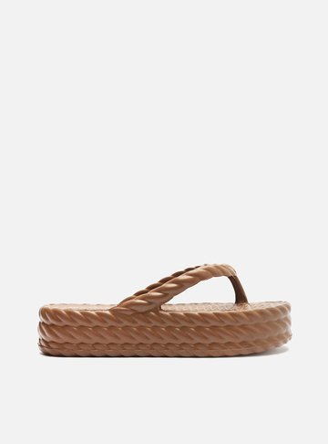 Sandália Marrom Flatform Marrocos Mid