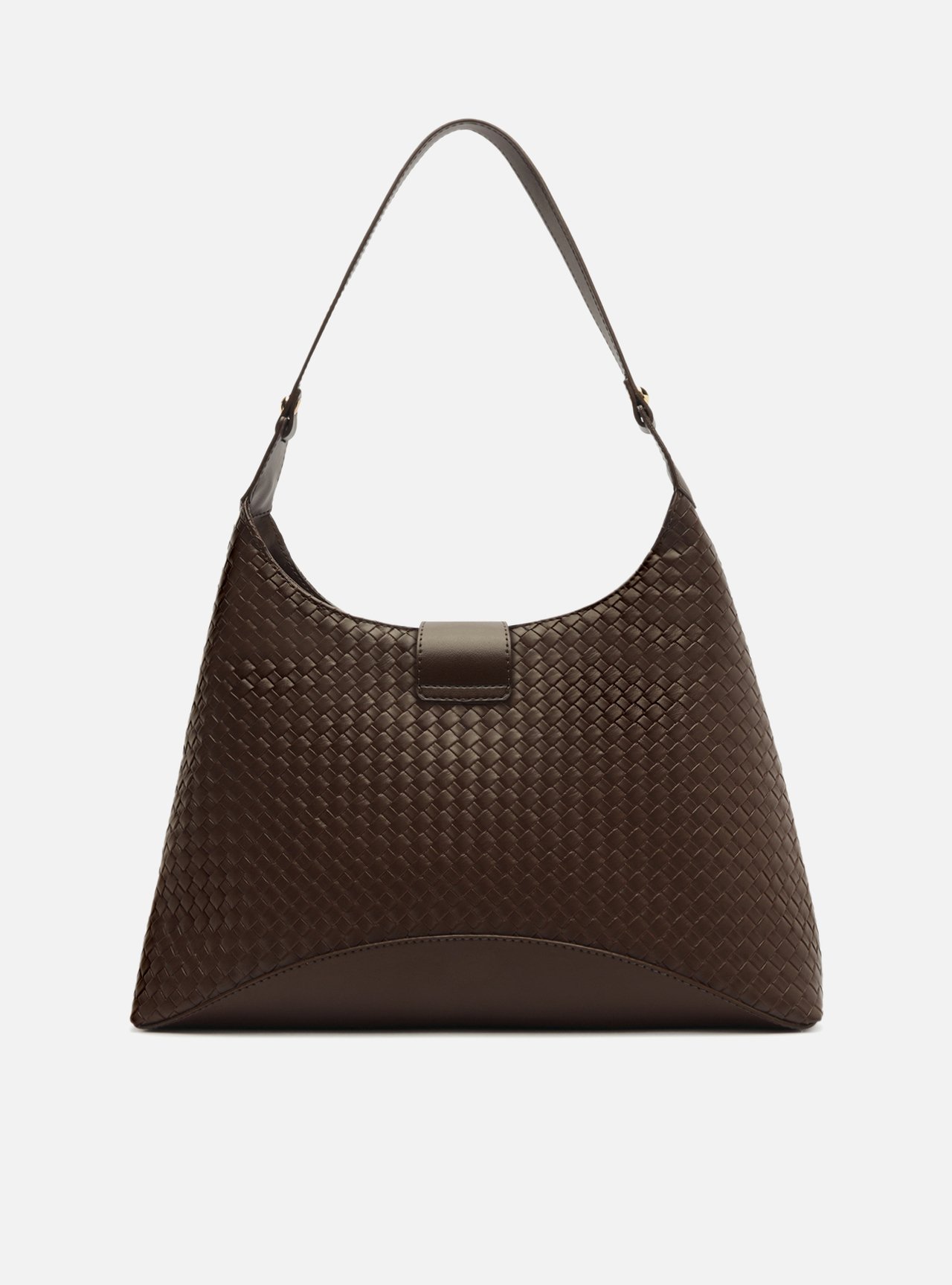 Bolsa Hobo Marrom Escuro Grande Tressê Metal Orgânico — foto 3