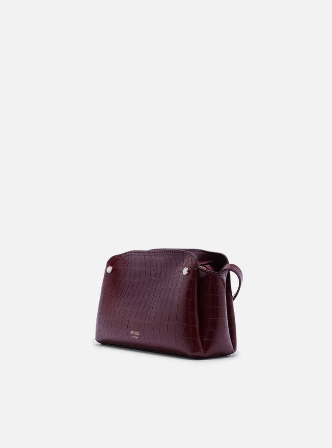 Bolsa Tiracolo Vermelha Croco Pequena Textura