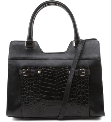 Bolsa Satchel Croco Preta