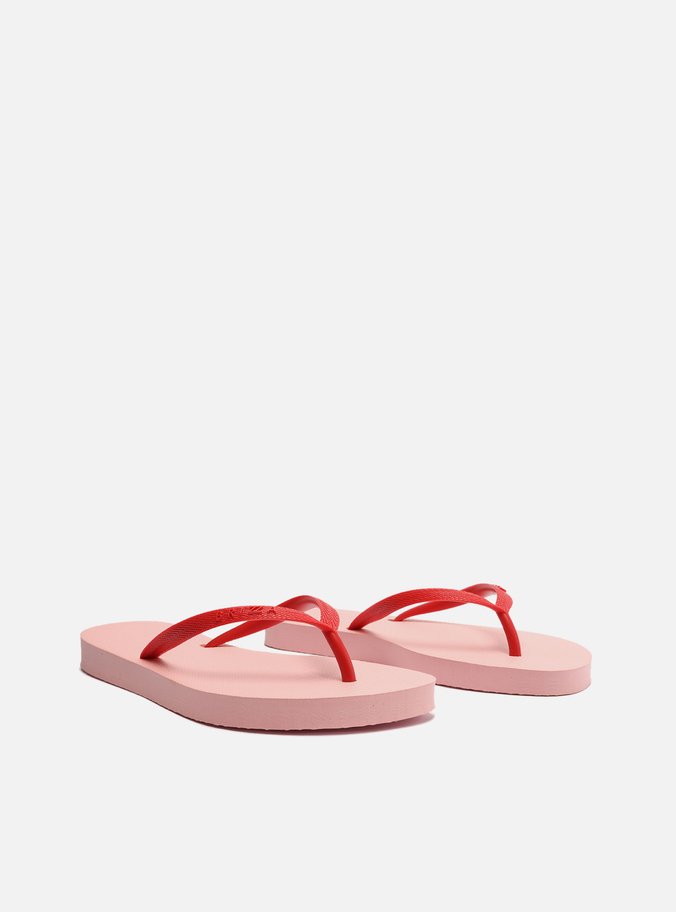 Chinelo de Dedo Multicolorido Tiras Finas Vermelho