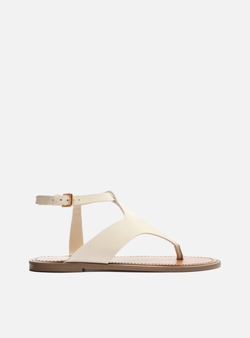 Sandália Rasteira Off-White Tira Larga Couro